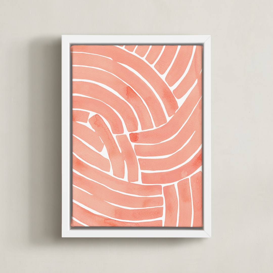 "Curvy lines" - Art Print in Ginger by Kristine Sarley - Framed Canvas