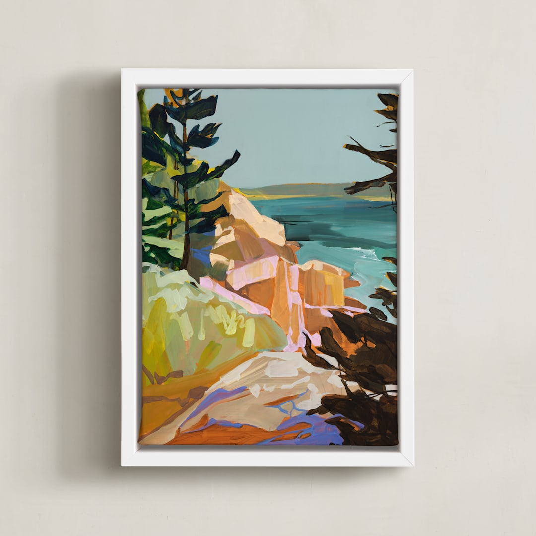 "Coast Office I" - Art Print in Ocean by Jess Franks - Framed Canvas