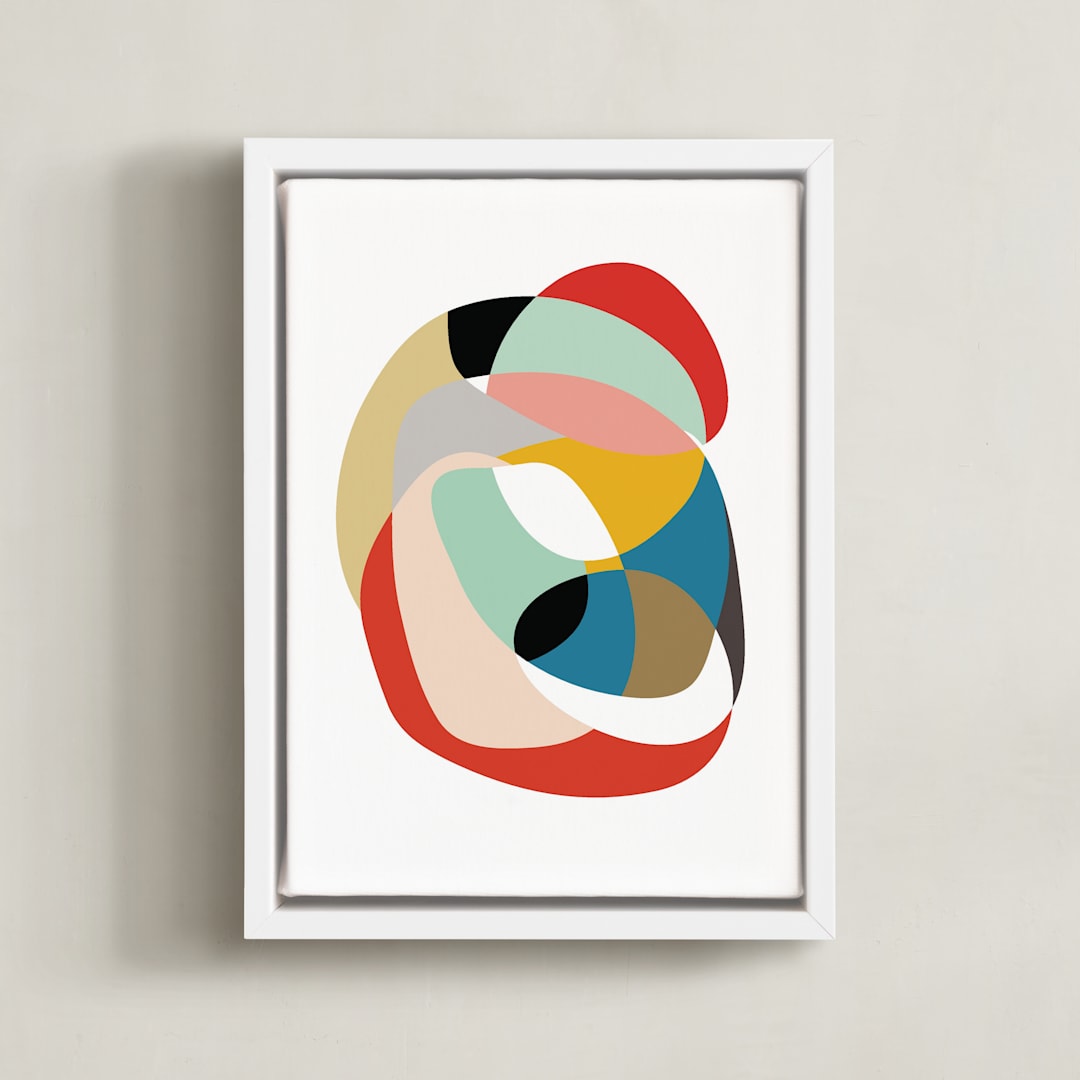 "Home" - Art Print in Cerulean by Christina Flowers - Framed Canvas