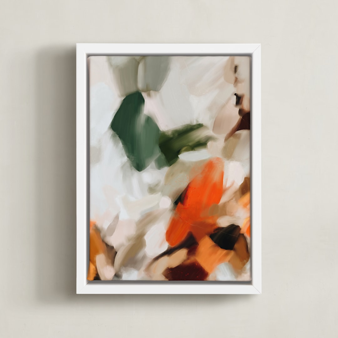 "Good Morning Cafe No.1" - Art Print in Pumpkin Orange by Parima Studio - Framed Canvas