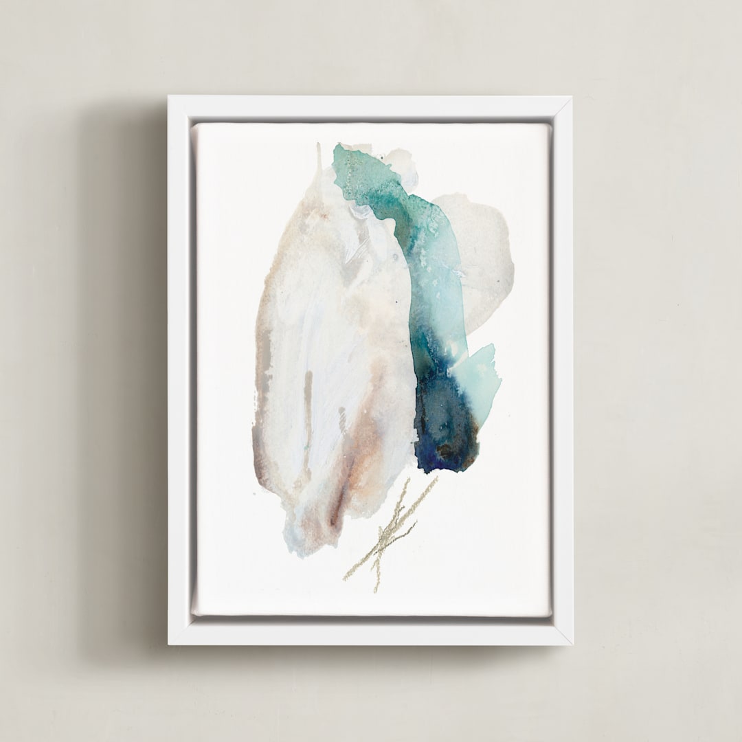 "Advection" - Art Print in Aqua by Ariel Scholten - Framed Canvas