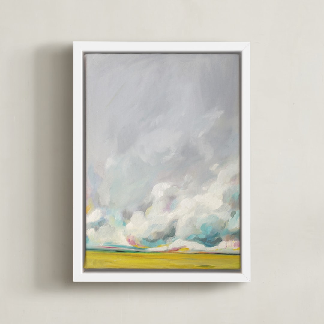 "Mid-summertime" - Art Print in Golden Yellow by Emily Jeffords - Framed Canvas