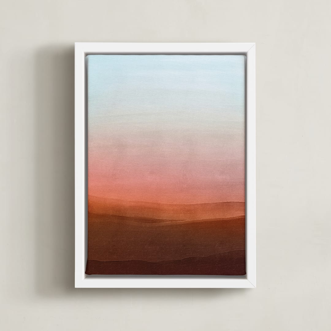 "Liquid Sunset I" - Art Print in Rust by Cass Imagines - Framed Canvas