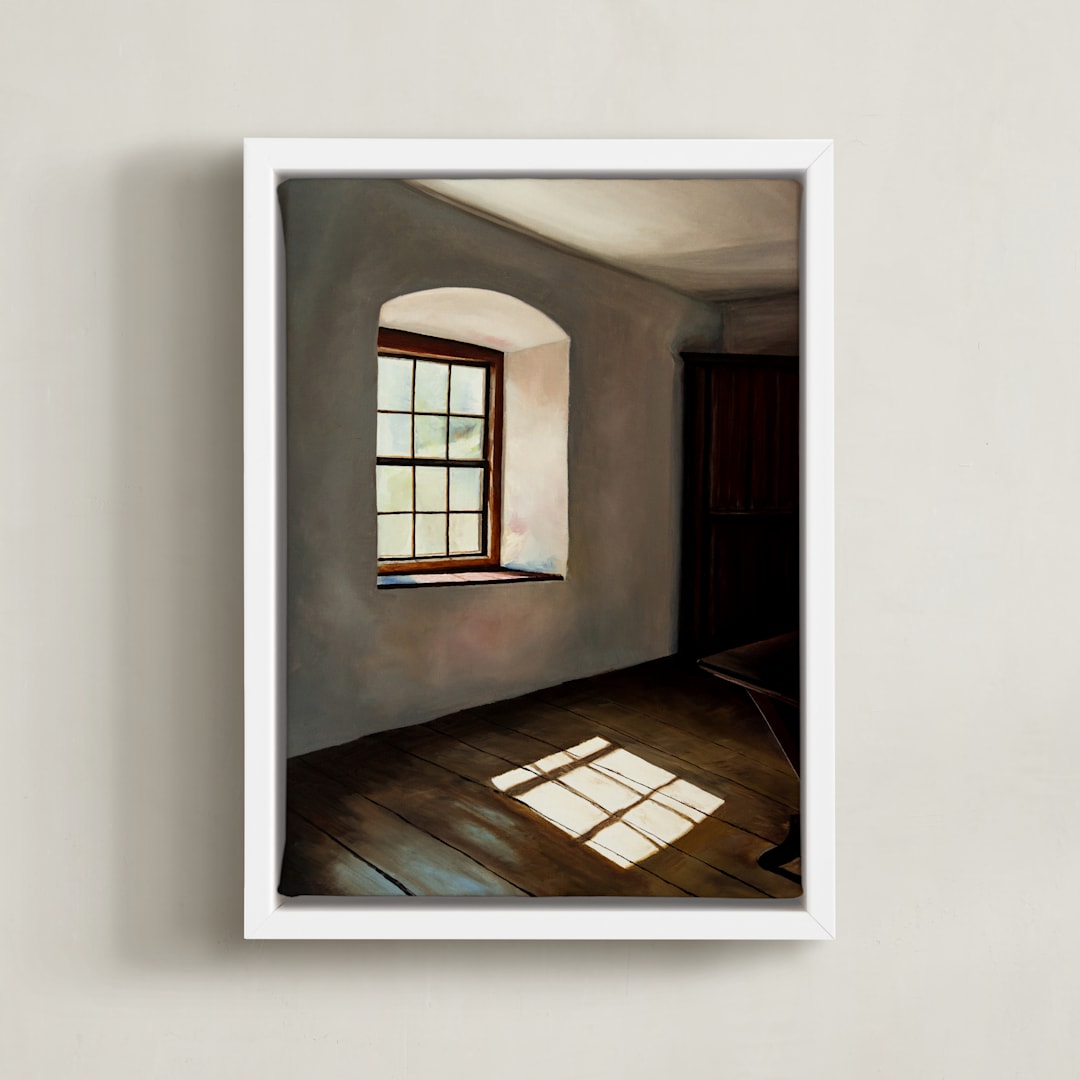 "Light and Reflection" - Art Print in Shadow Grey by Robert Deem - Framed Canvas