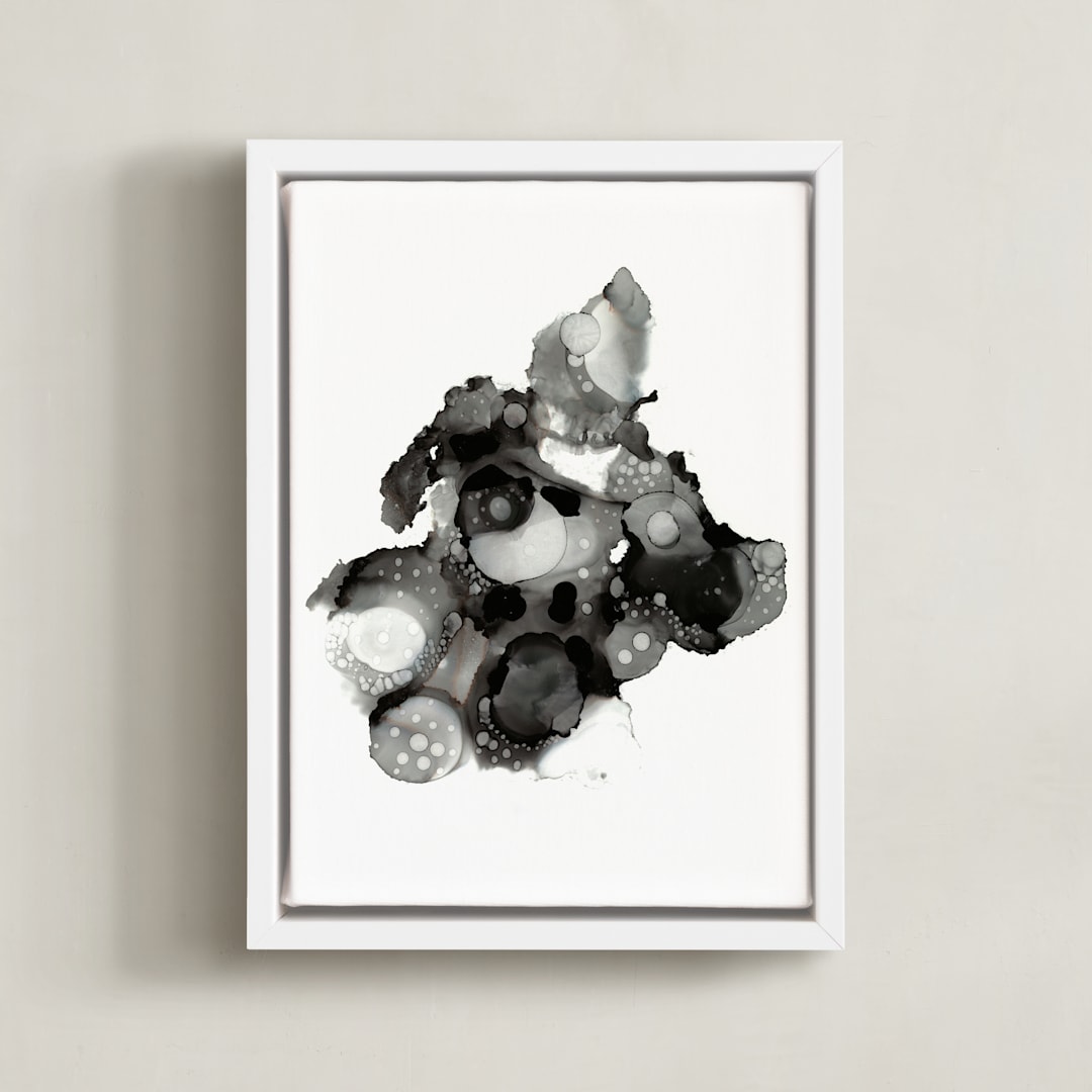 "Single Plasma" - Art Print in Monochrome by AT ORIGINALS - Framed Canvas