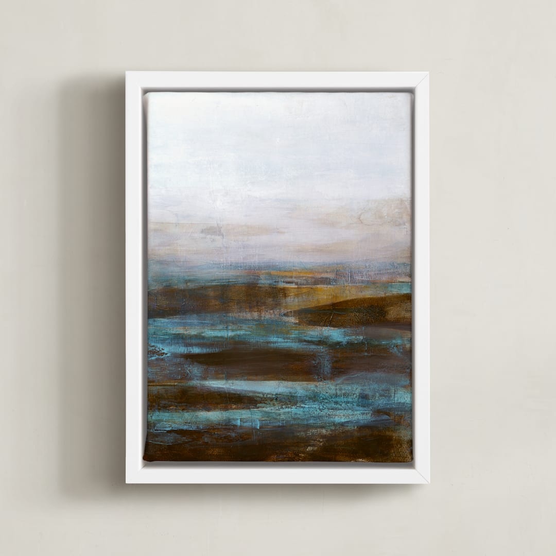 "Tranquil Pools" - Art Print in Aqua by Melissa Marquardt - Framed Canvas
