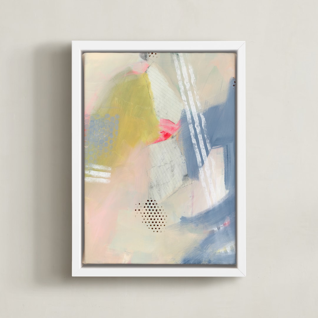 "Blue Jeans" - Art Print in Denim by Lindsay Megahed - Framed Canvas