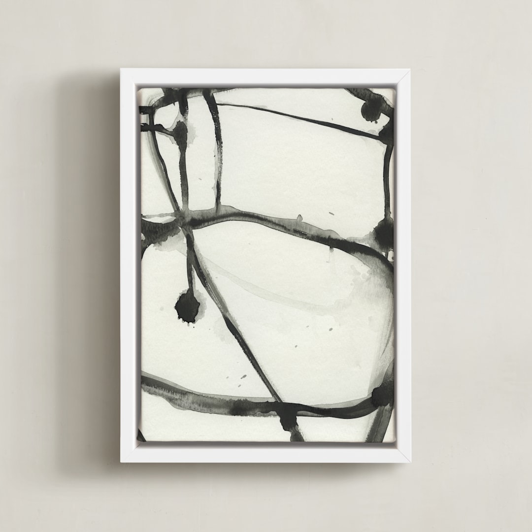 "Plant Cell 3" - Art Print in Black and White by Mary Gaspar - Framed Canvas