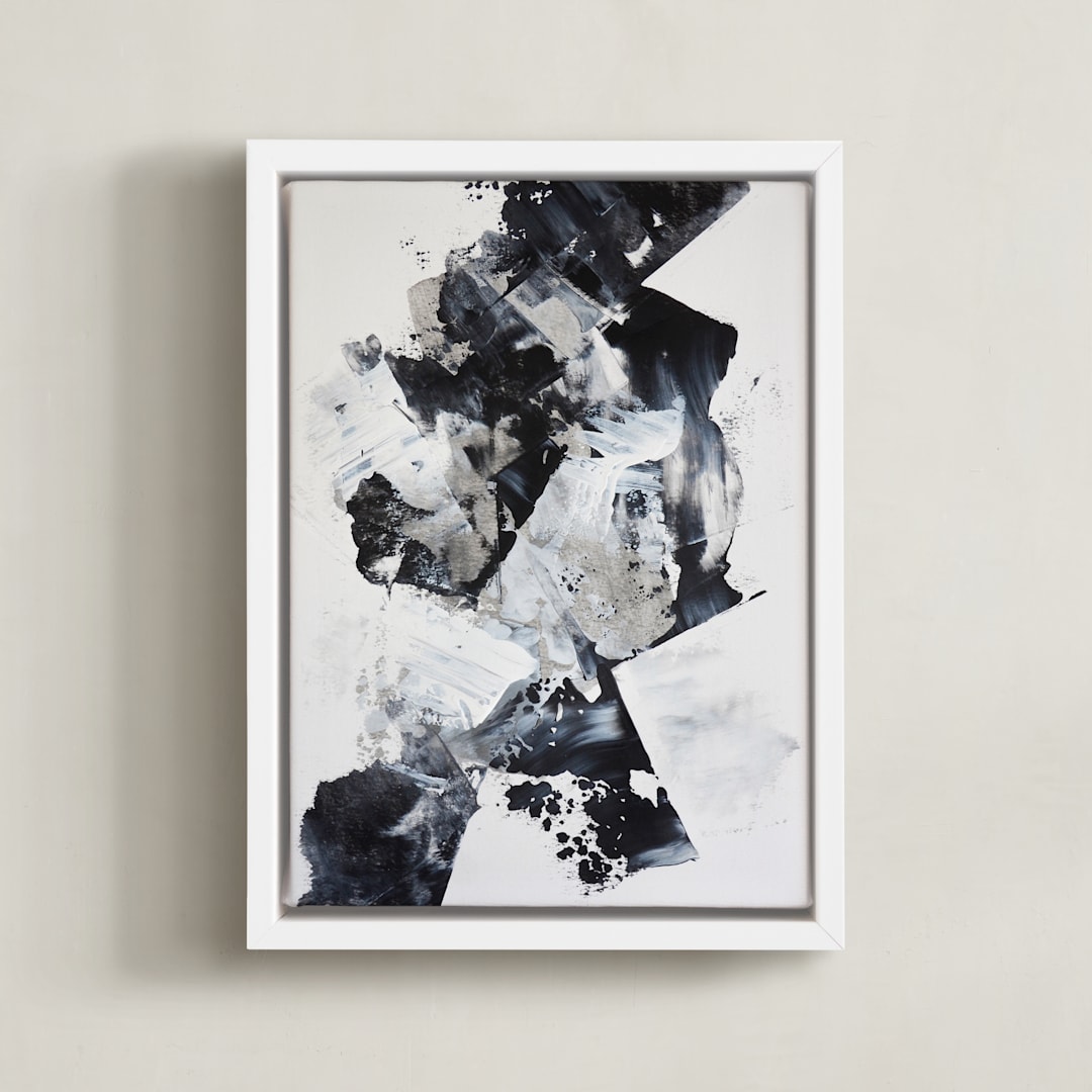 "Untitled 006" - Art Print in Charcoal by Sara Kraus - Framed Canvas