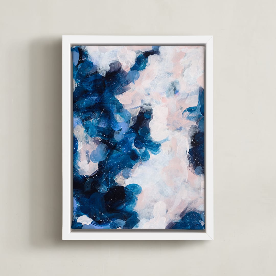 "Pamela" - Art Print in Ocean Blue by Parima Studio - Framed Canvas