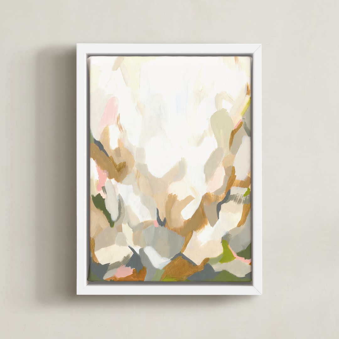 "Slopes" - Art Print in Straw by Melanie Severin - Framed Canvas