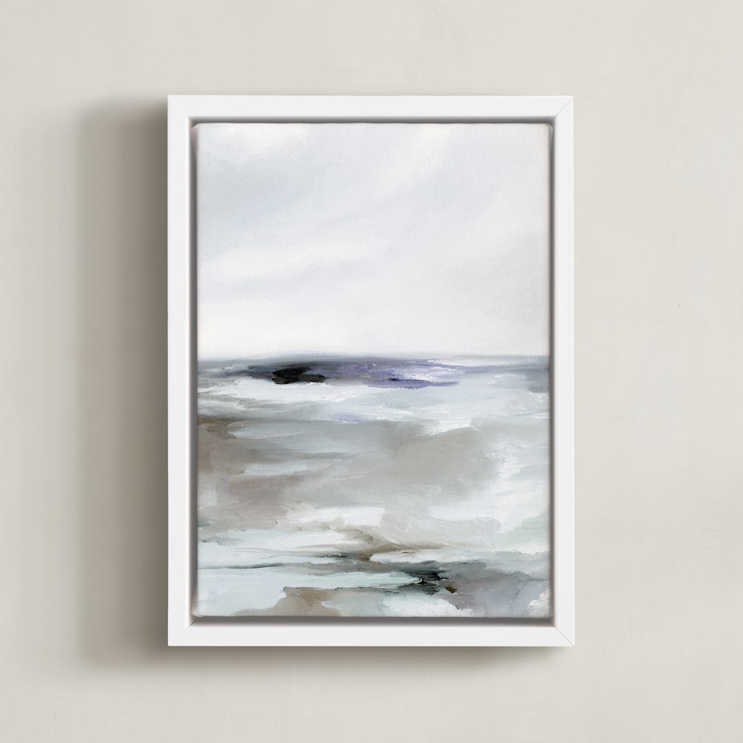 "Sweeping Azure II" - Art Print in Azure by Nicoletta Savod - Framed Canvas
