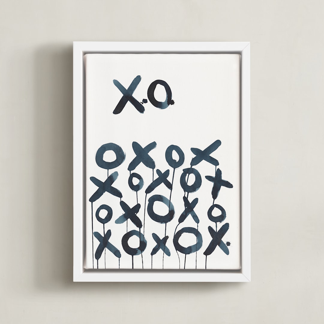 "XO Sol" - Art Print in Smoky Black by Michelle Owenby Design - Framed Canvas