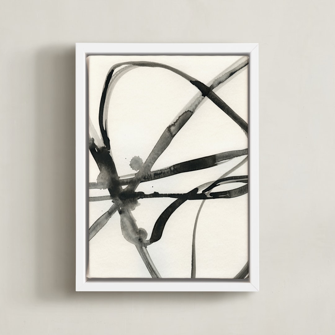 "Plant Cell 1" - Art Print in Black and White by Mary Gaspar - Framed Canvas