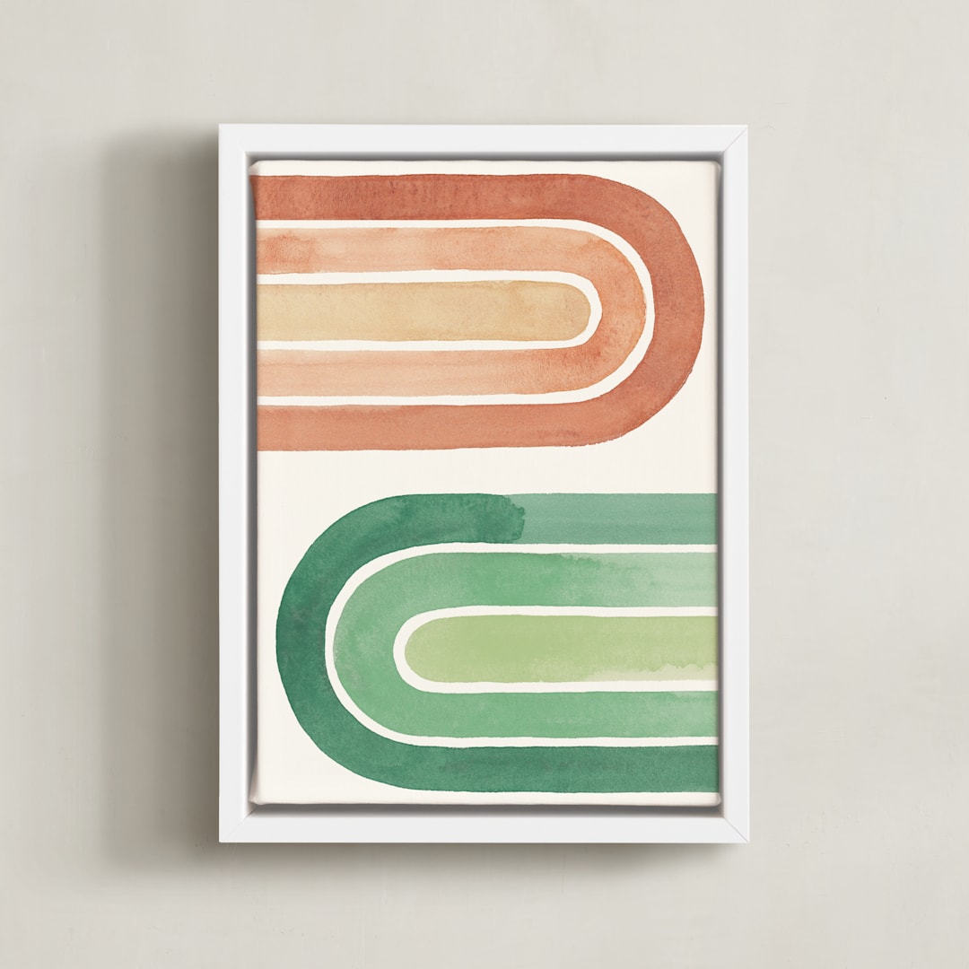 "Double Rainbow" - Art Print in Desert by Pink House Press - Framed Canvas