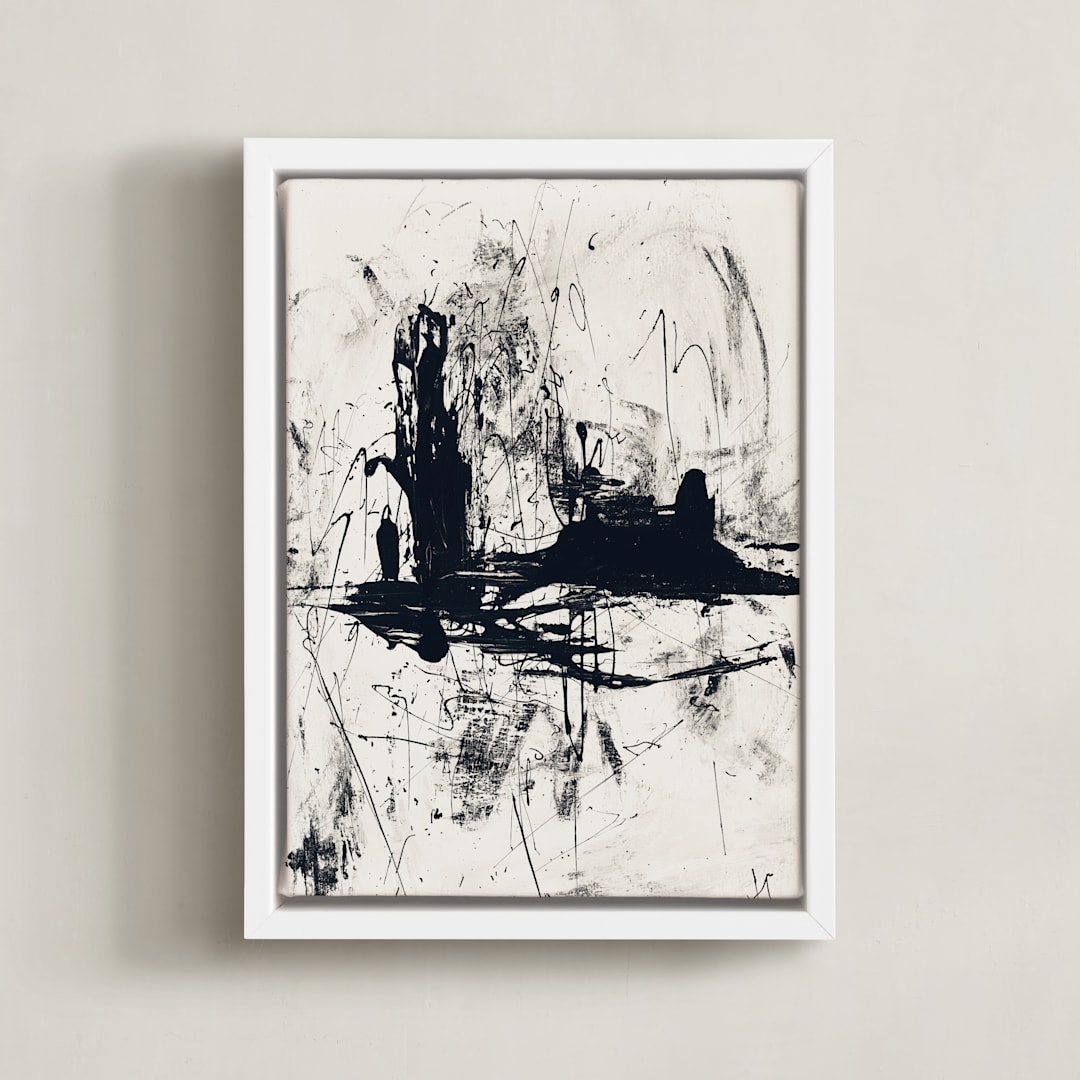 "Tour de Force II" - Art Print in Black and White by Carmen Guedez - Framed Canvas