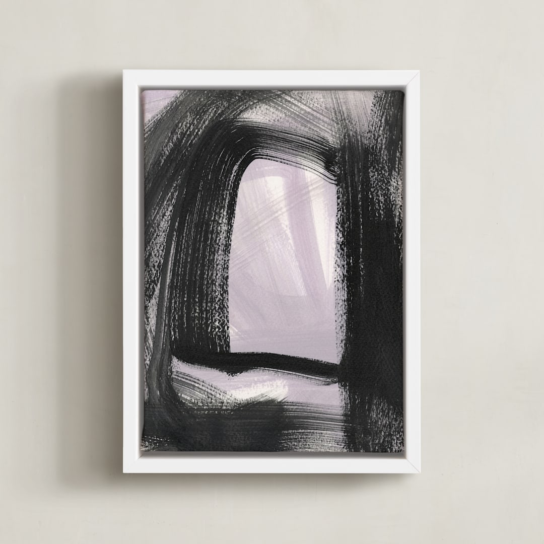 "Hidden and Revealed I" - Art Print in Lilac by Angela Simeone - Framed Canvas
