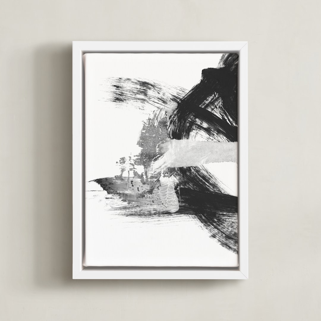 "Blackbird Chain" - Art Print in Black by Misty Hughes - Framed Canvas