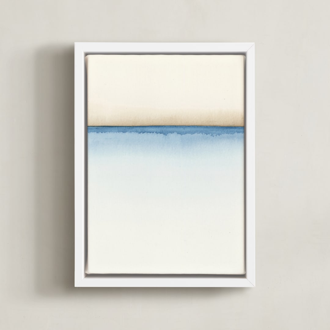"Playa One" - Art Print in Nautical Blue by Emily Magone - Framed Canvas