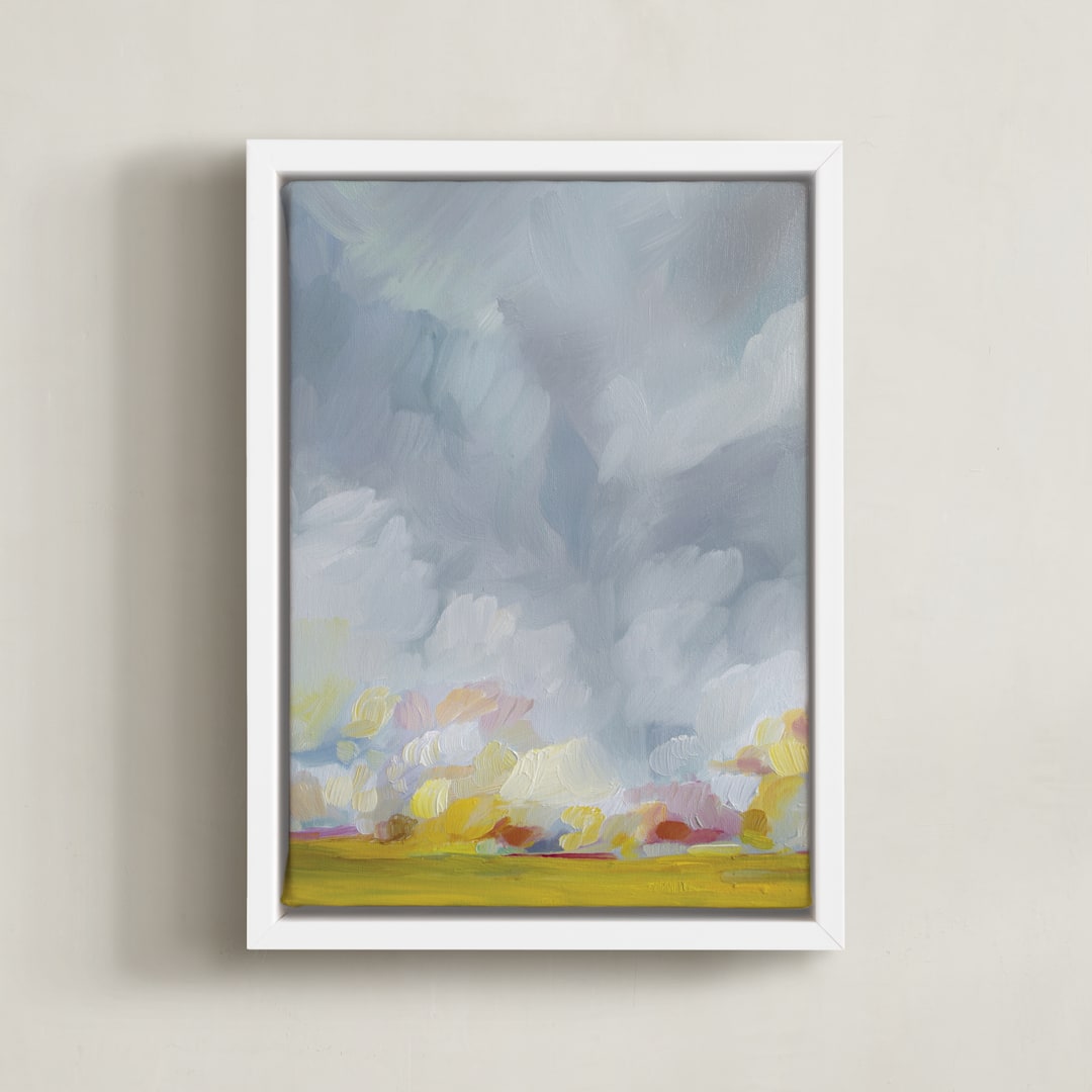 "Grace in the Winds" - Art Print in Gray by Emily Jeffords - Framed Canvas