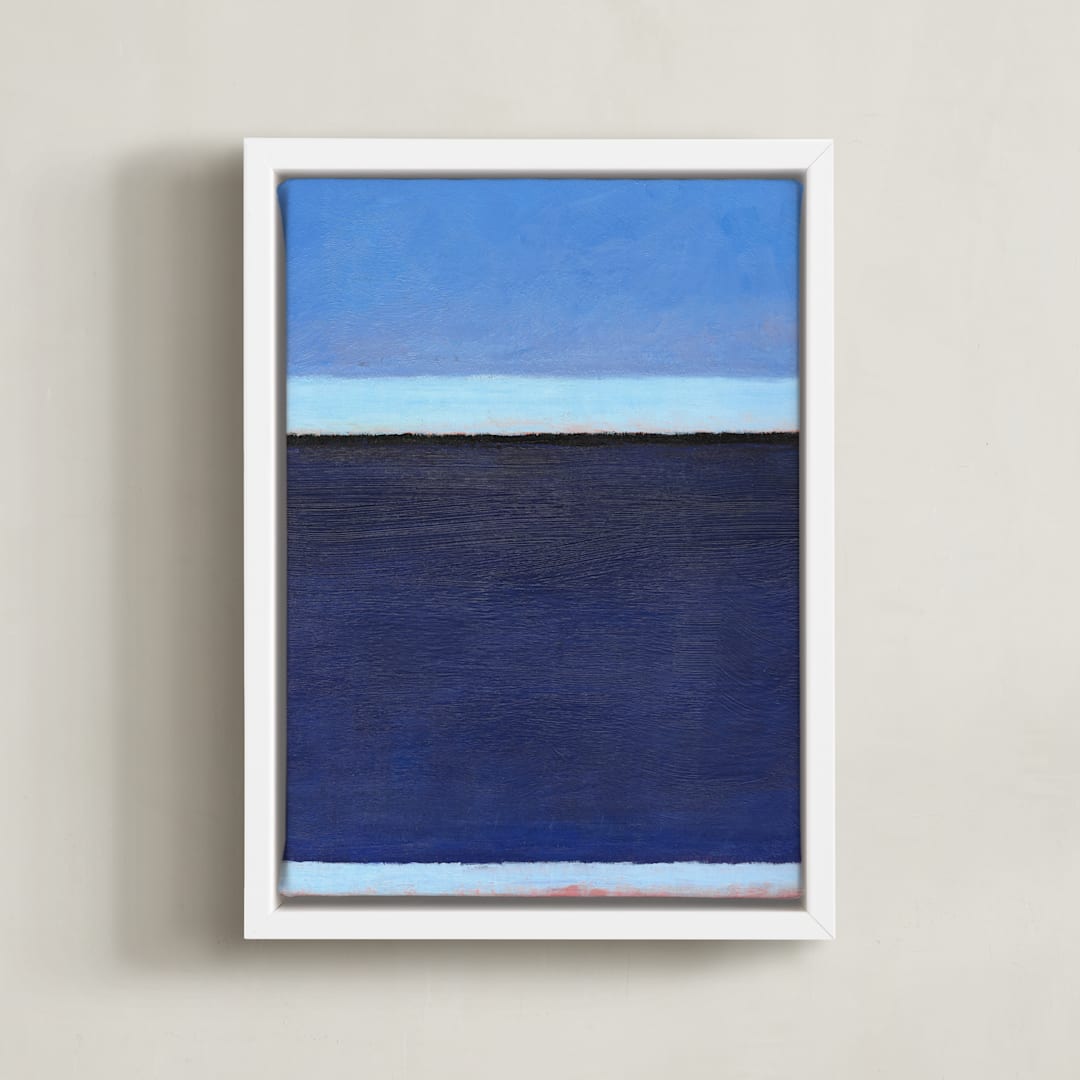 "Deep Blue Bay" - Art Print in Deep Blue Sea by Carol C. Young - Framed Canvas