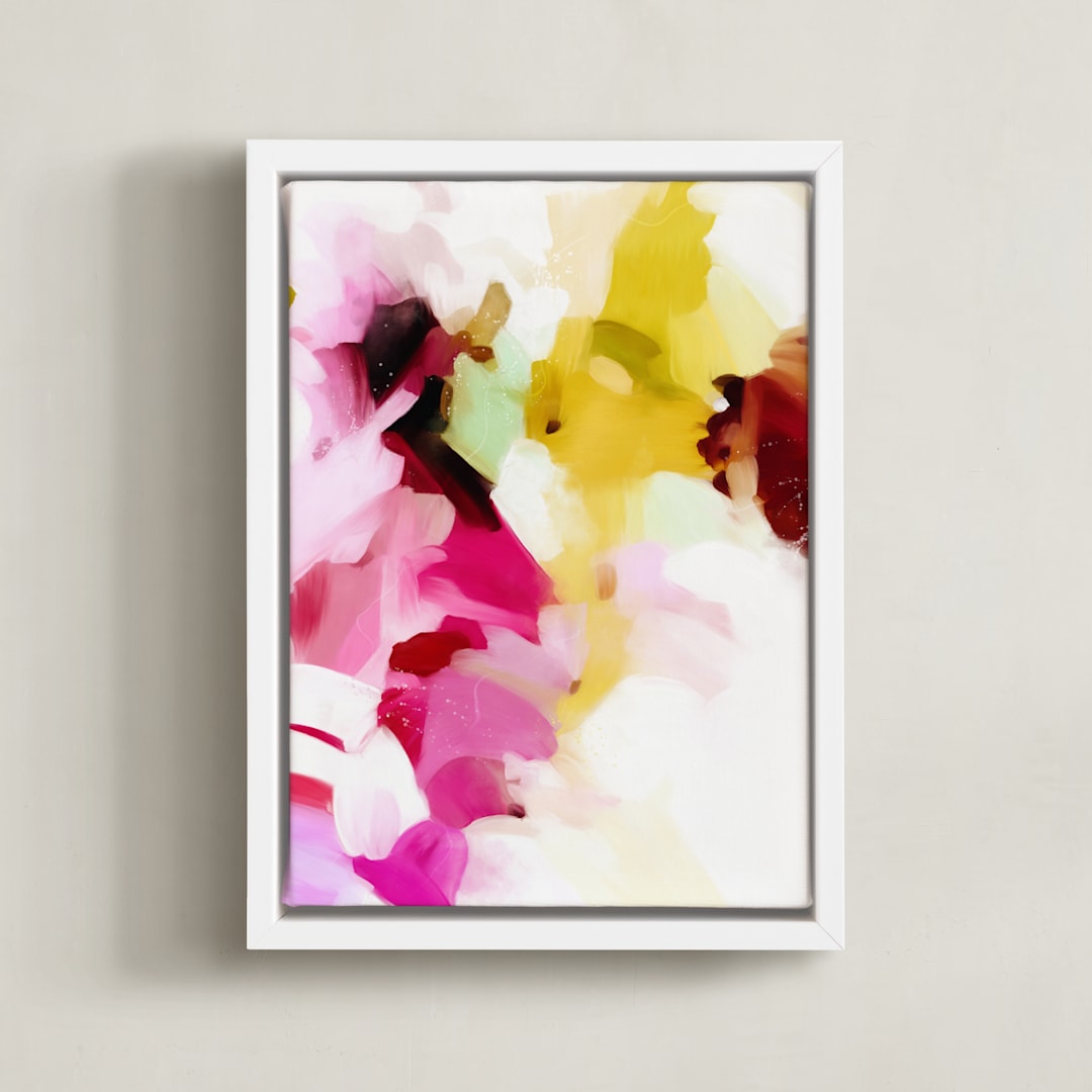 "By the window II" - Art Print in Mustard by Parima Studio - Framed Canvas