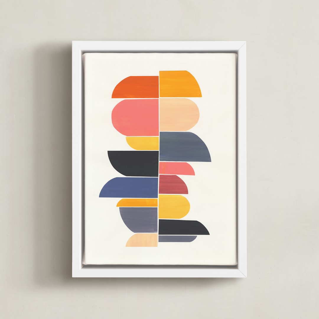 "summer totem" - Art Print in retro summer by Chris Rossi - Framed Canvas