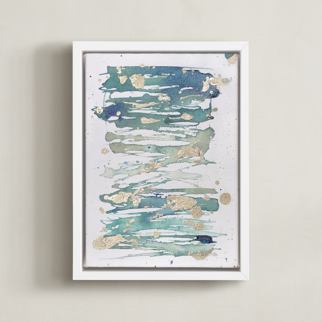 "Enchantment No. 2" - Art Print in Sea Green by Julia Contacessi - Framed Canvas