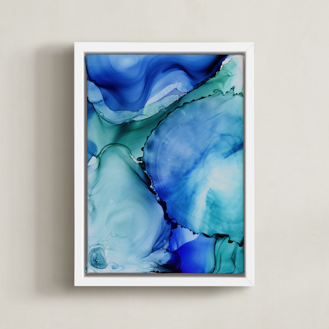 "shibori dreams" - Art Print in Ocean by Marla Beyer - Framed Canvas