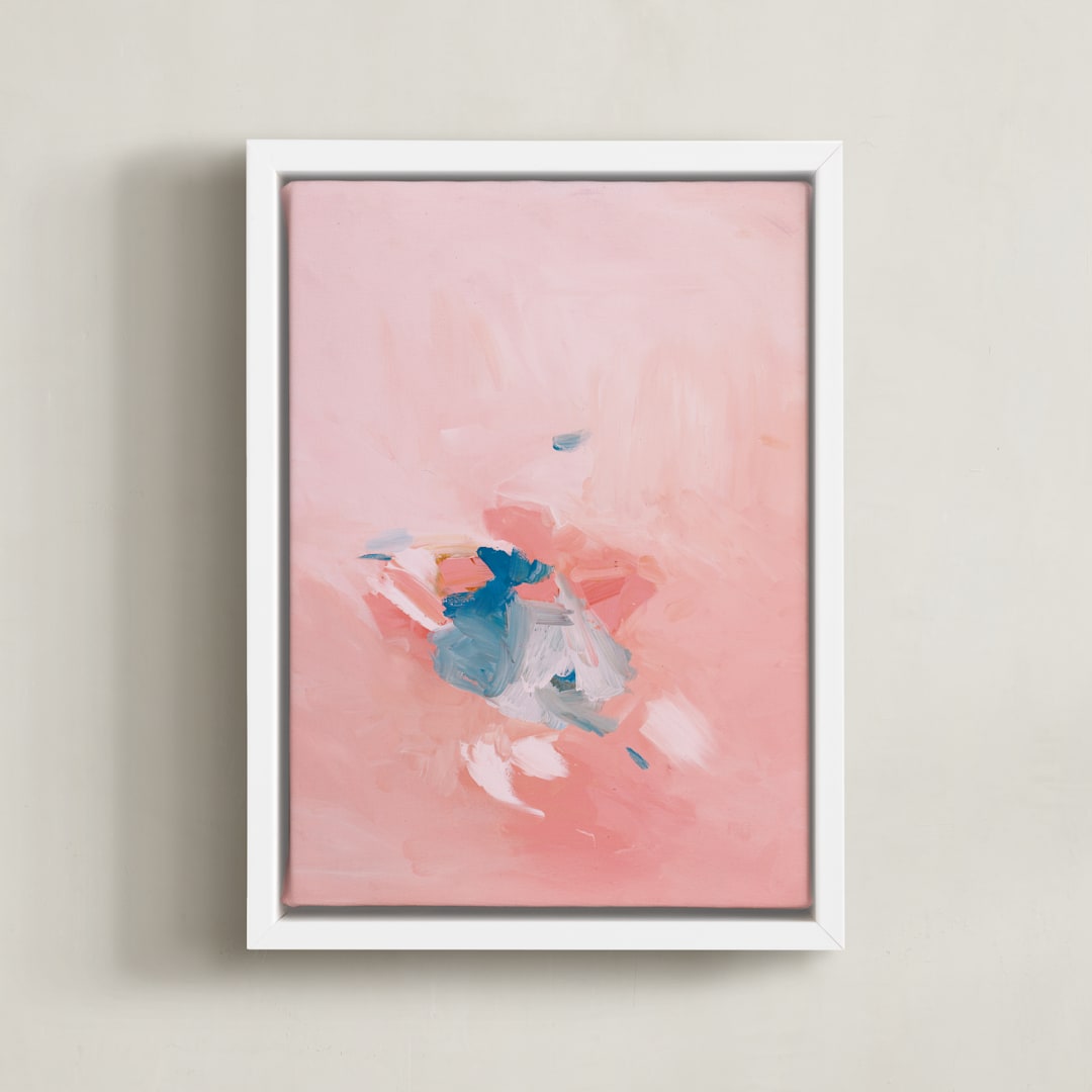 "Soft Coral" - Art Print in Soft Coral by Caryn Owen - Framed Canvas