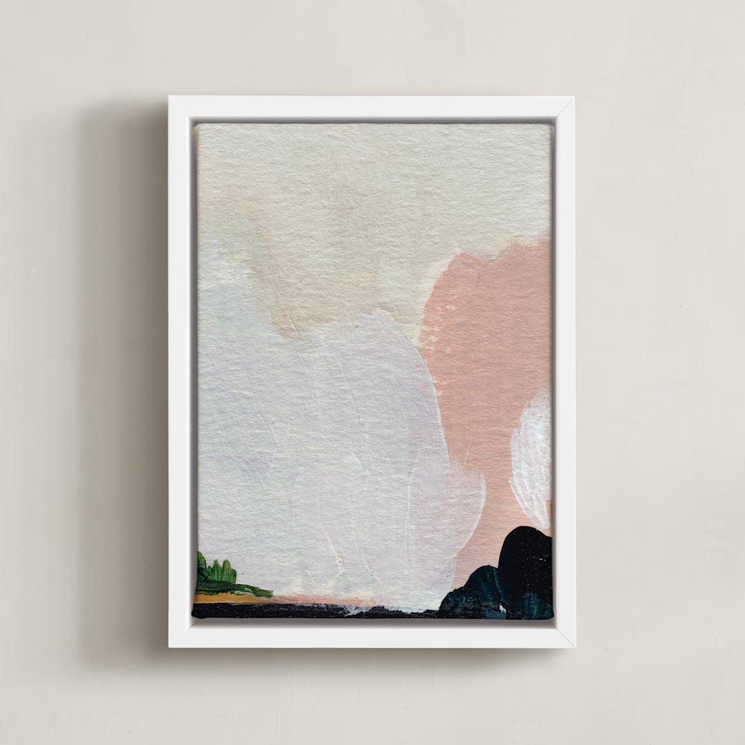 "Lay Down, Look Up" - Art Print in White by Kayla King - Framed Canvas