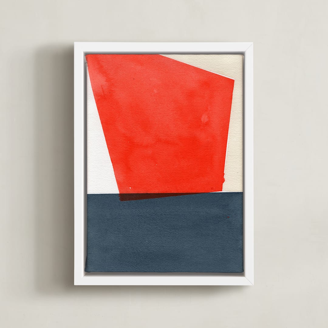 "Dippin In" - Art Print in White by Celeste Duffy - Framed Canvas
