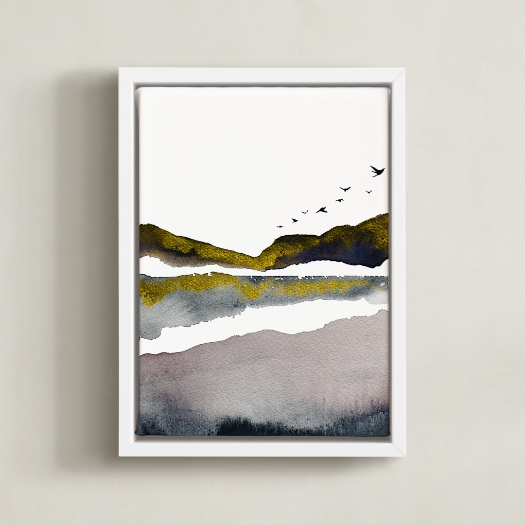 "Apex" - Art Print in White by Katy Abraham - Framed Canvas