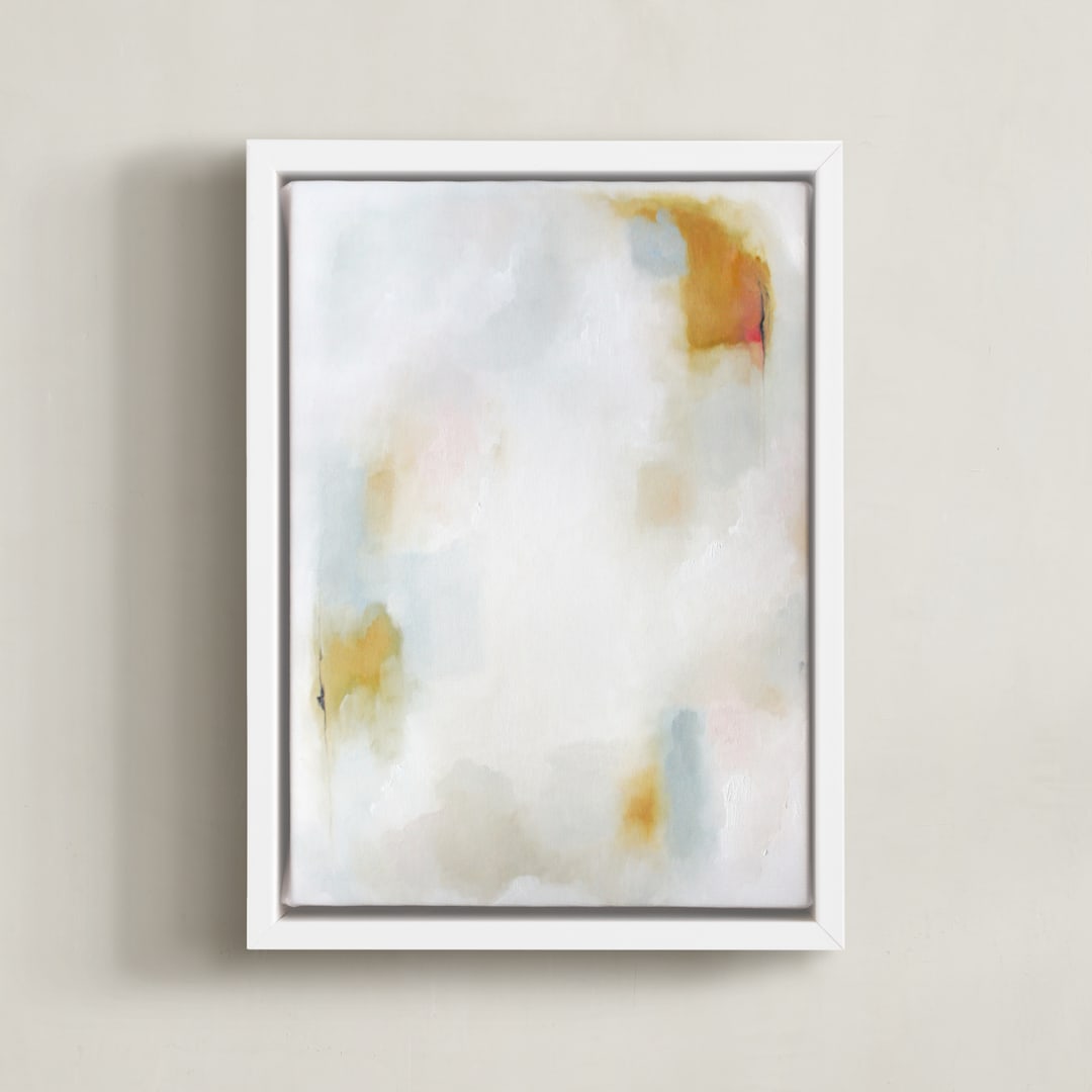 "Breathe" - Art Print in White by Nicoletta Savod - Framed Canvas