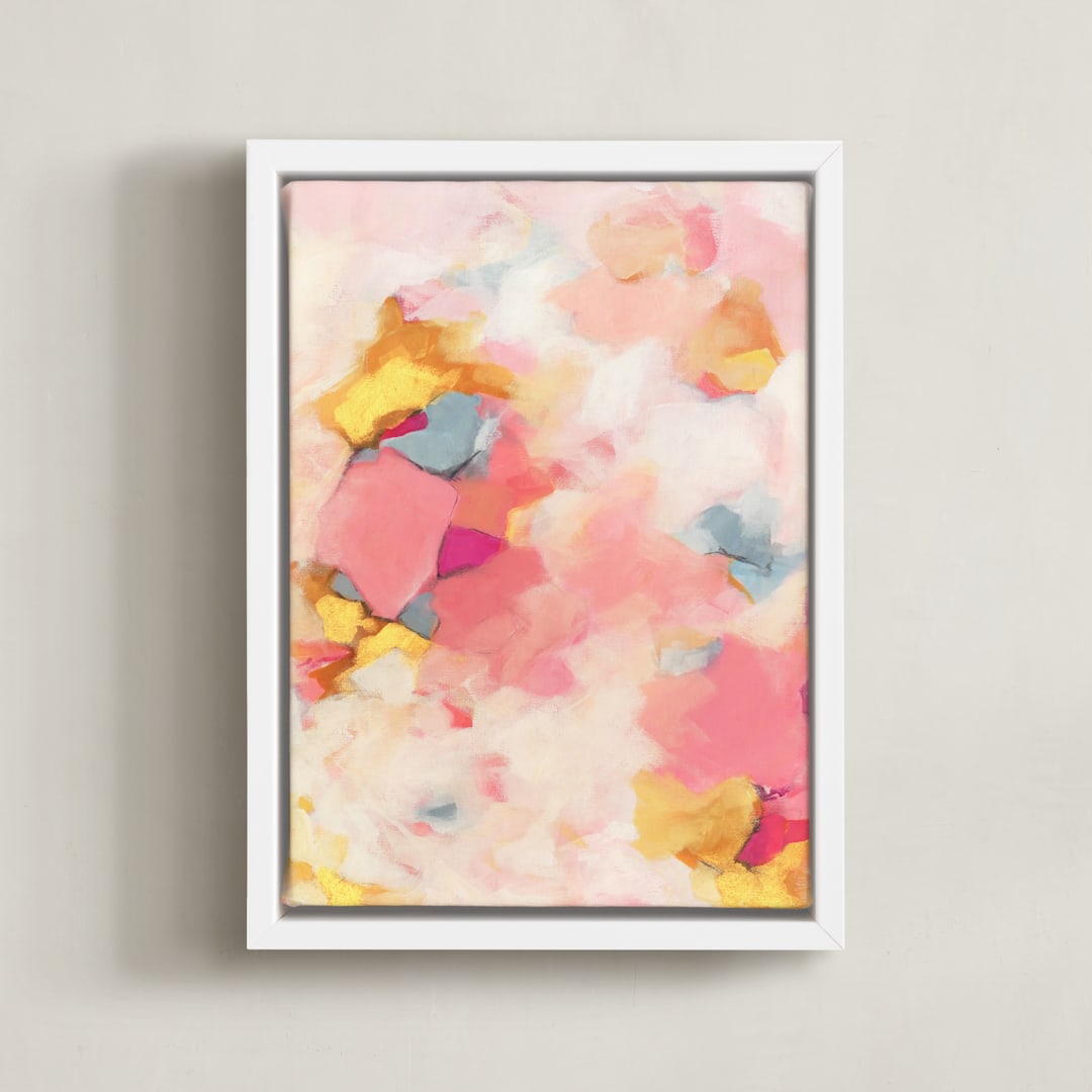 "More Than Enough" - Art Print in Hibiscus Pink by Mya Bessette - Framed Canvas