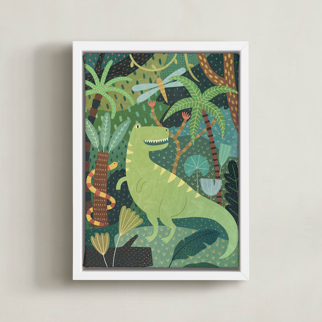 "Prehistoric Jungle" - Art Print in Jungle by McKenna Sato - Framed Canvas