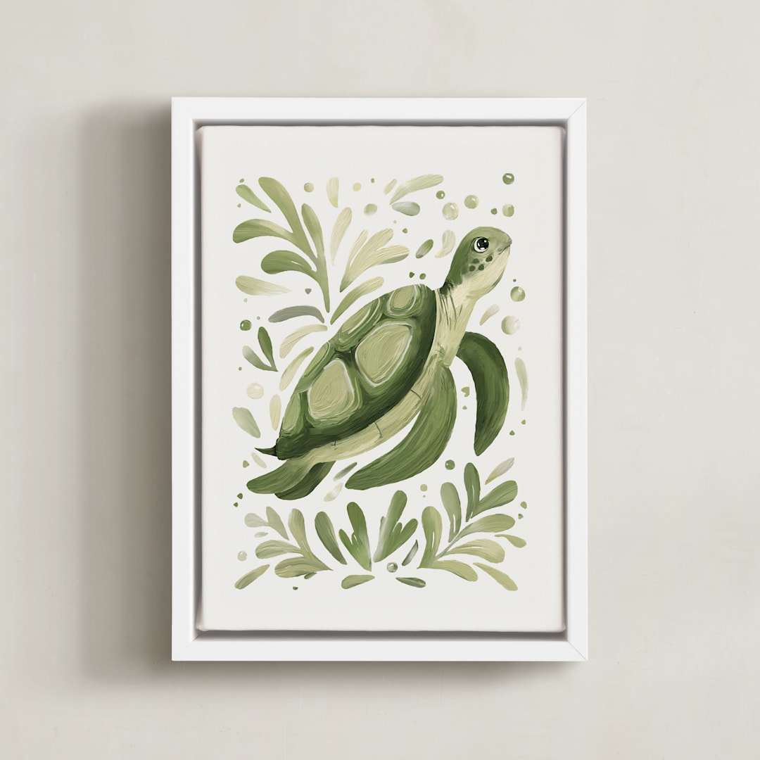 "Sea Spirits 2" - Art Print in Sea Glass by Corrina Reid - Framed Canvas