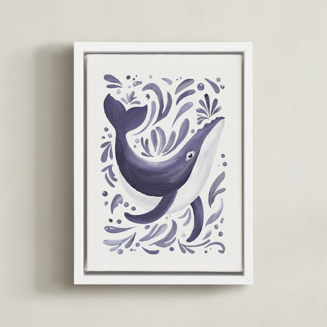 "Sea Spirits 3" - Art Print in Purple by Corrina Reid - Framed Canvas