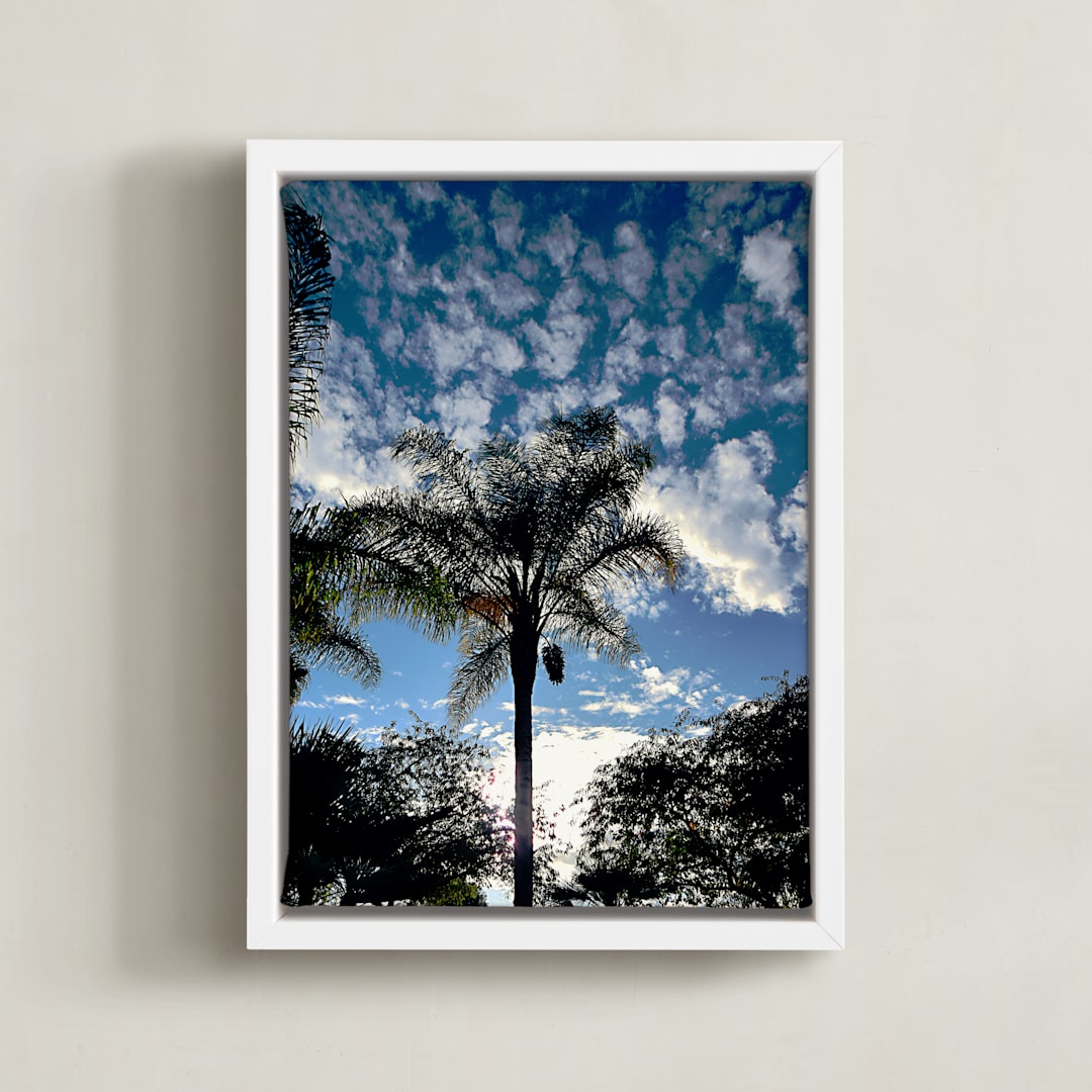 "The Palm" - Art Print in Shadow green by NSMARK - Framed Canvas