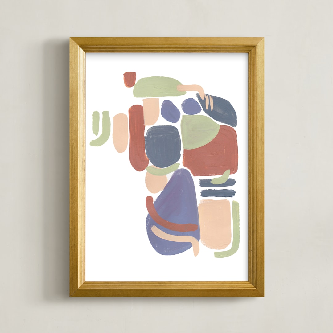 "abstract movement" - Art Print in sag green by Tae Lee - Framed