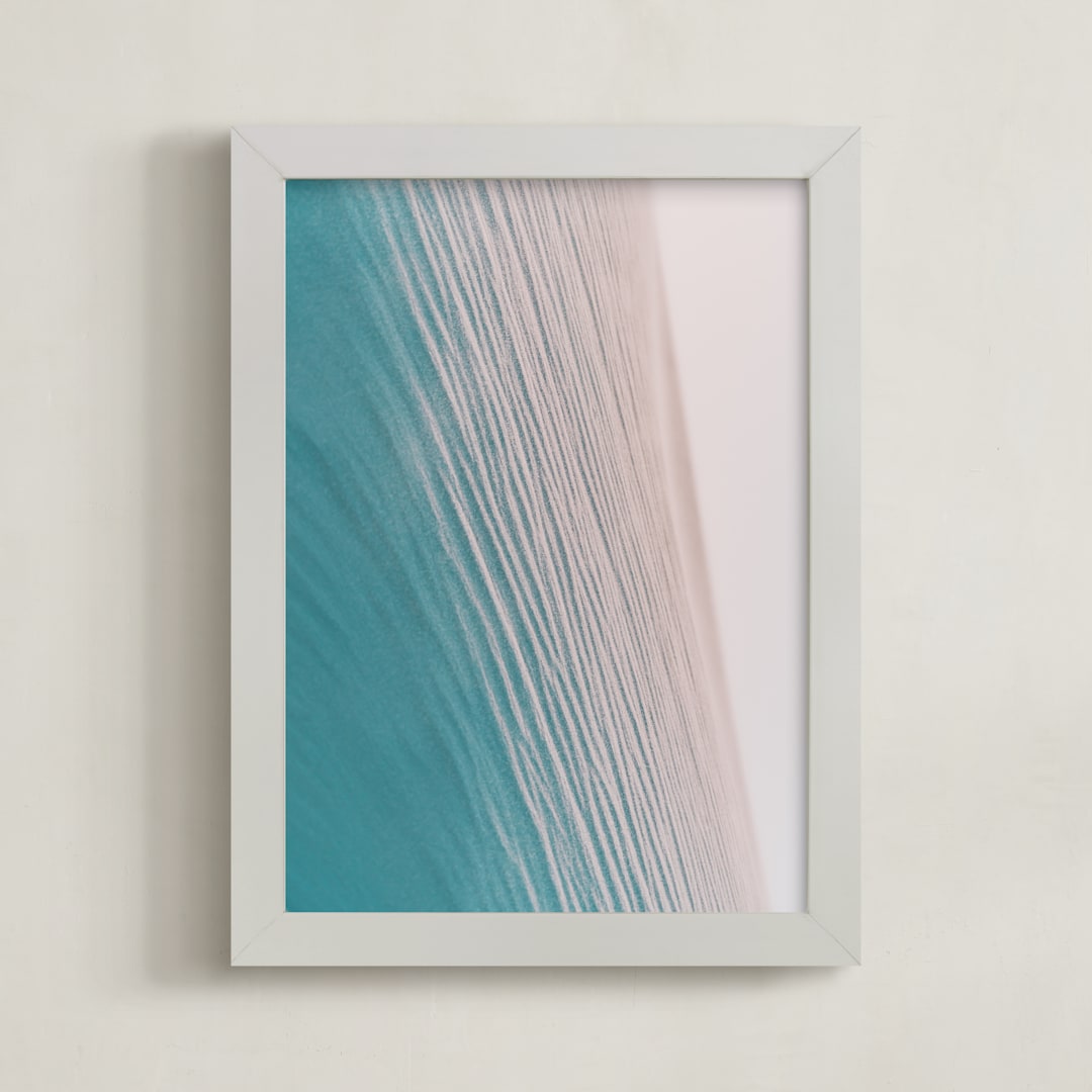"Striations" - Art Print in Turquoise by Courtney Crane - Framed