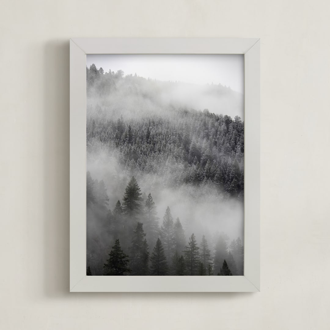 "Into the Fog" - Art Print in Mist by Jenna Holcomb - Framed