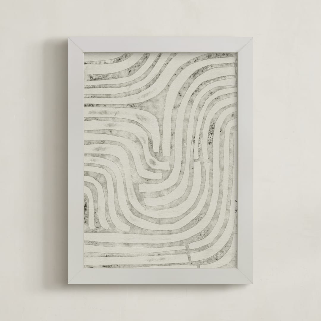 "Maze" - Art Print in Fog Grey by Alisa Galitsyna - Framed