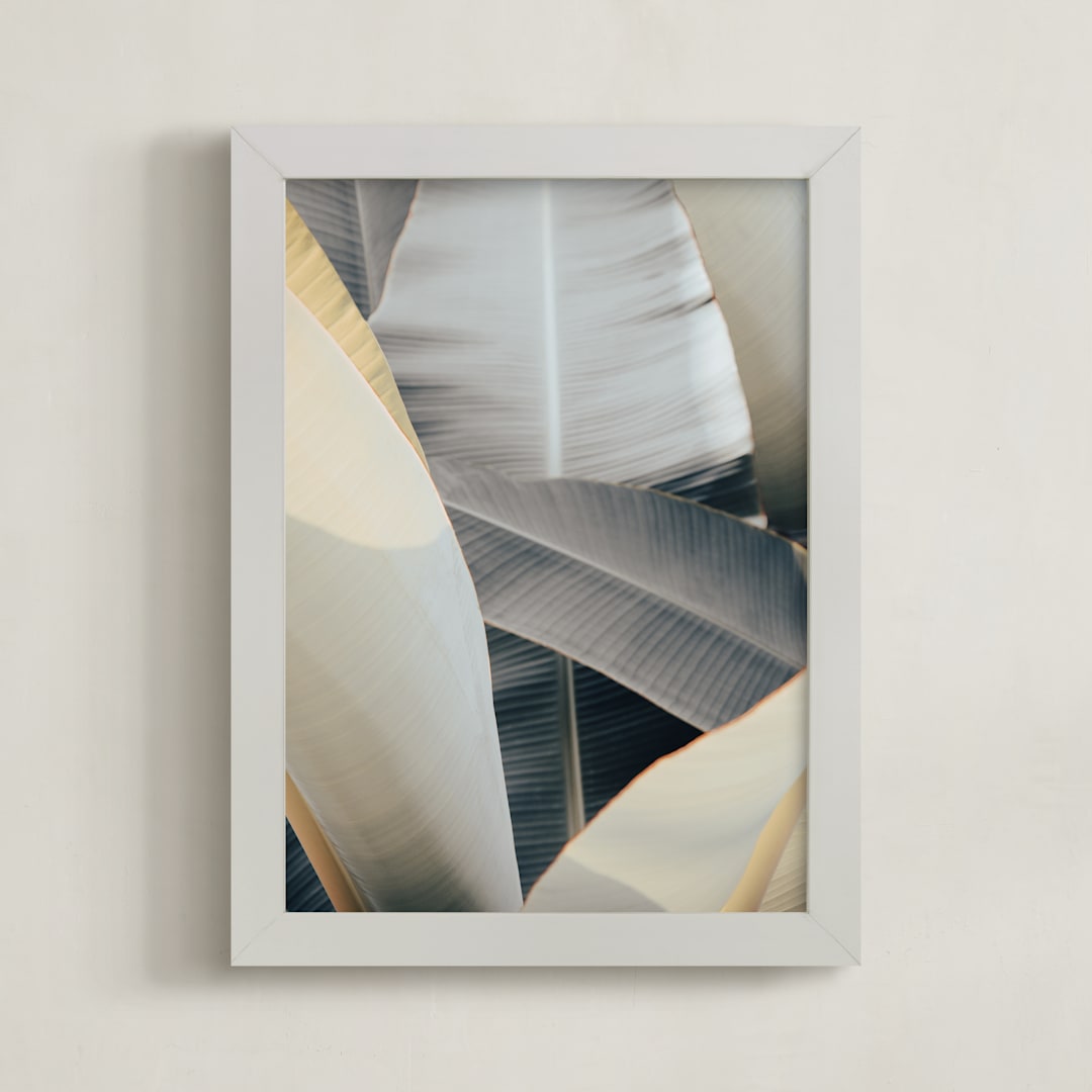 "Metal Leaves" - Art Print in Sterling by Irene Suchocki - Framed