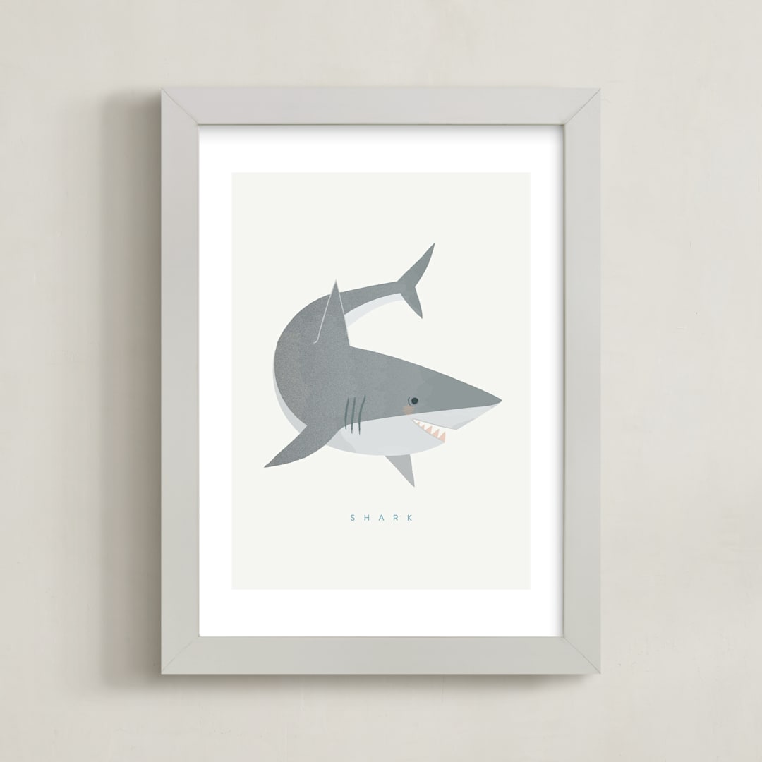"Shark Fin" - Art Print in steel by Karidy Walker - Framed