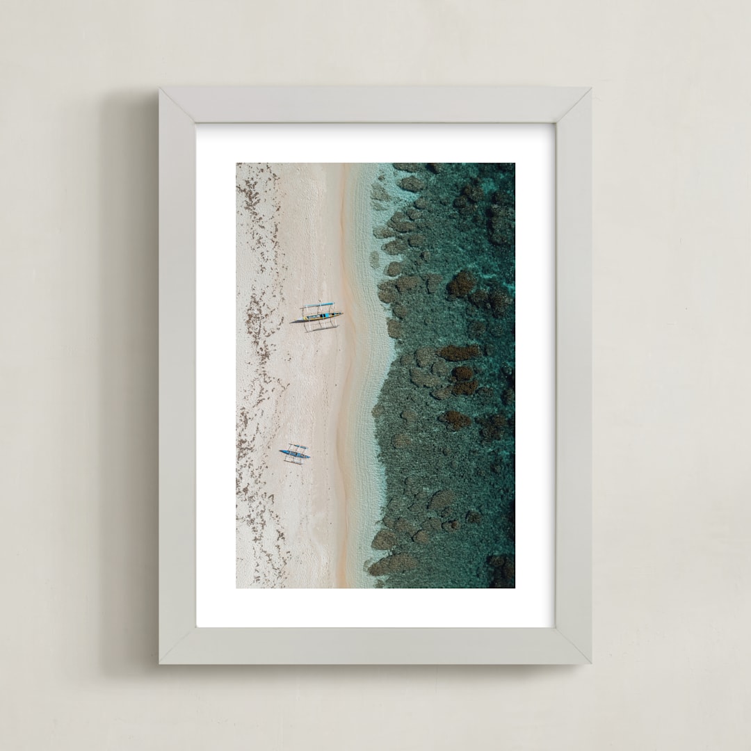 "Tranquility" - Art Print in Lagoon by Alaric Yanos - Framed