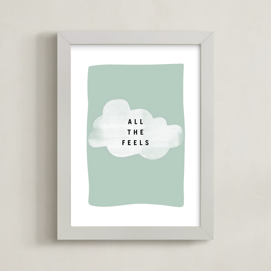 "all the feels" - Art Print in aqua by Lindsay Stetson Thompson - Framed