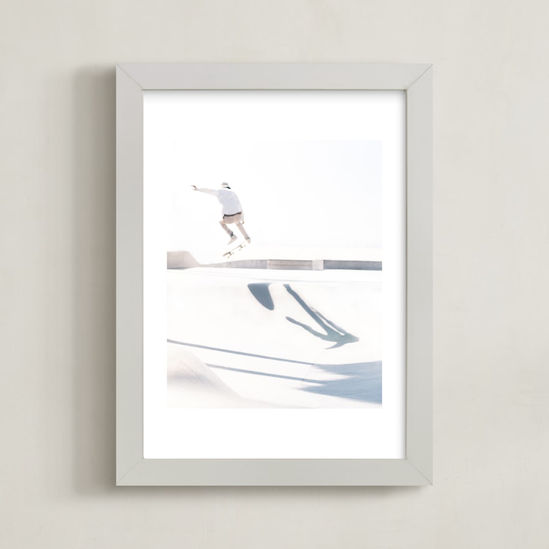 "Air" - Art Print in White by Mike Sunu - Framed