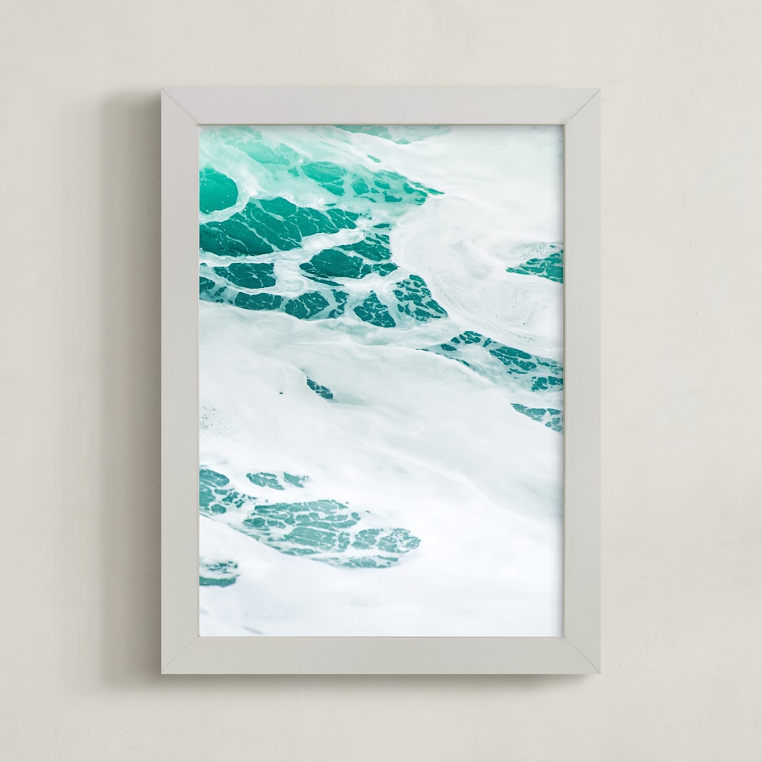 "Cerulean Swell II" - Art Print in cerulean by Kamala Nahas - Framed