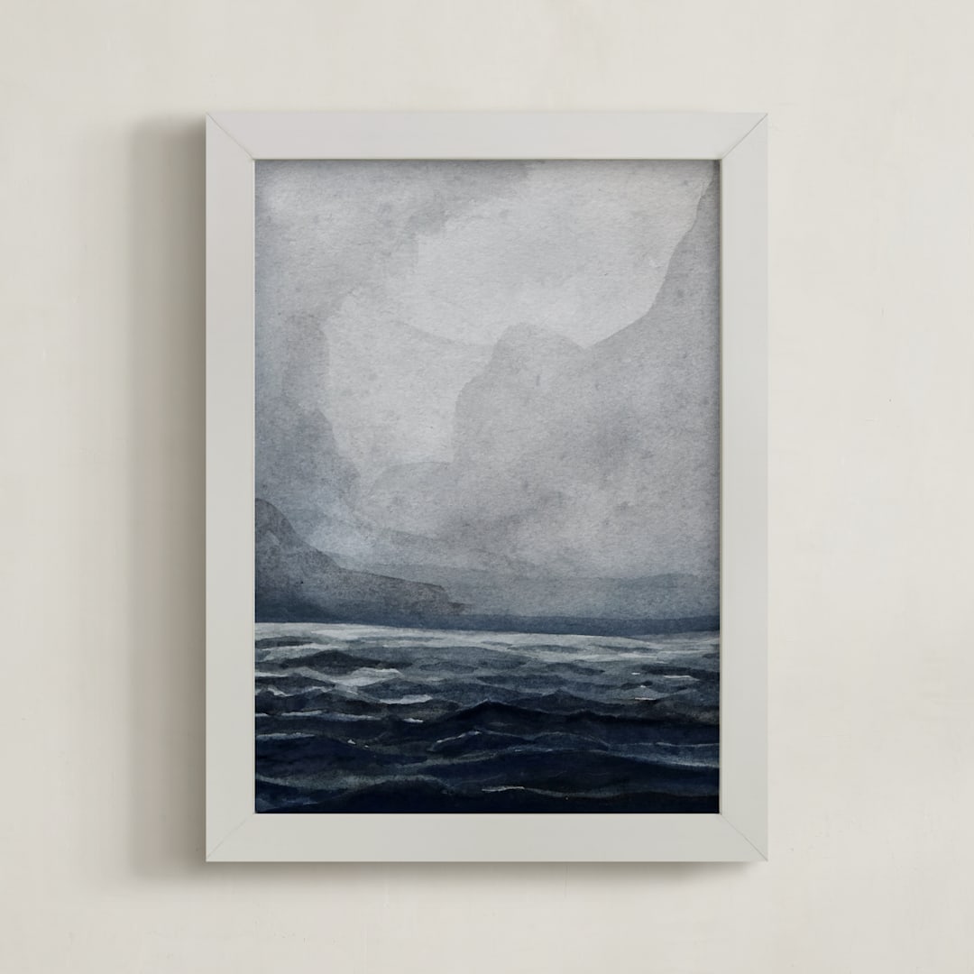 "A Heavy Blue Ocean" - Art Print in Heavy Ocean Blue by Emma Ballou - Framed